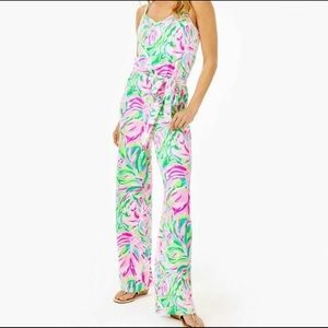 Lilly Pulitzer Arabelle tie belt wide leg jumpsuit